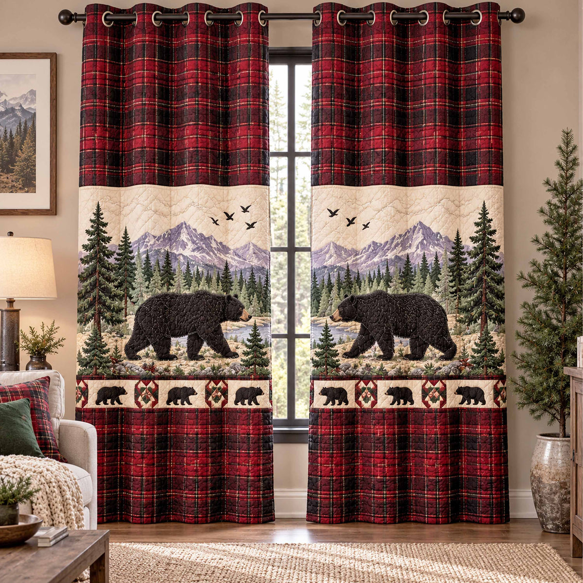Bear Trail Quilted Curtains SN0TD1123