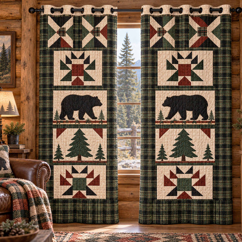 Bear Wilds Quilted Curtains SN0TD1124