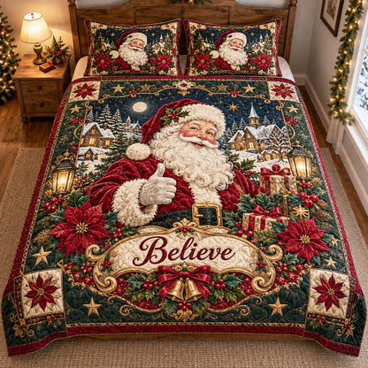 Believe Christmas 3-Piece Quilted Bedding Set SN0TV762