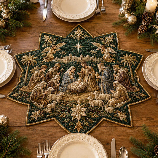 Bethlehem Blessing Custom Shape Quilted Table Topper SN0DV574