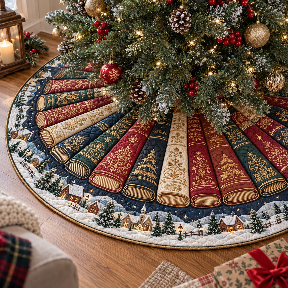 Bethlehem Glory Christmas Quilted Tree Skirt SN0TV589