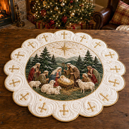 Bethlehem Peace Custom Shape Quilted Table Topper SN0TV132