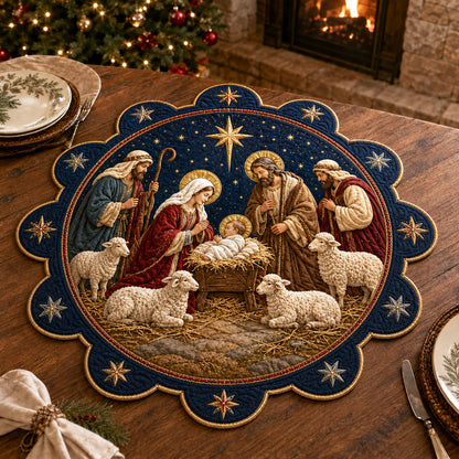 Bethlehem Star Custom Shape Quilted Table Topper SN0TV137