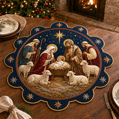Bethlehem Star Custom Shape Quilted Table Topper SN0TV137