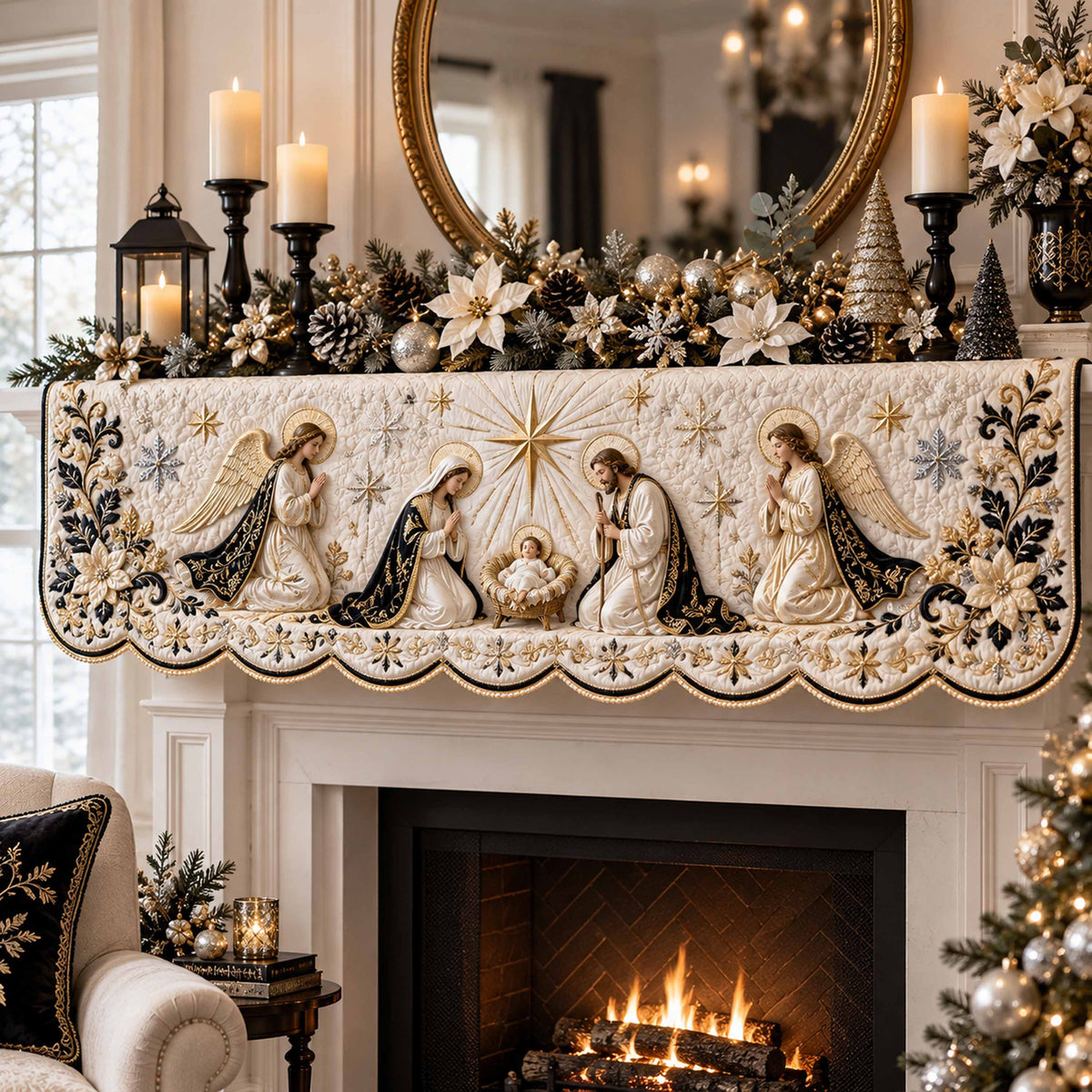 Bethlehem Star Quilted Mantel Scarf SN0TD1319