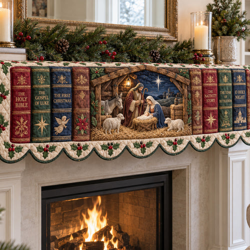 Bethlehem Story Quilted Mantel Scarf SN0TV567