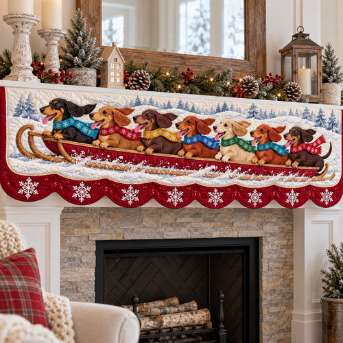 Big Sled Doxies Quilted Mantel Scarf SN0TV936