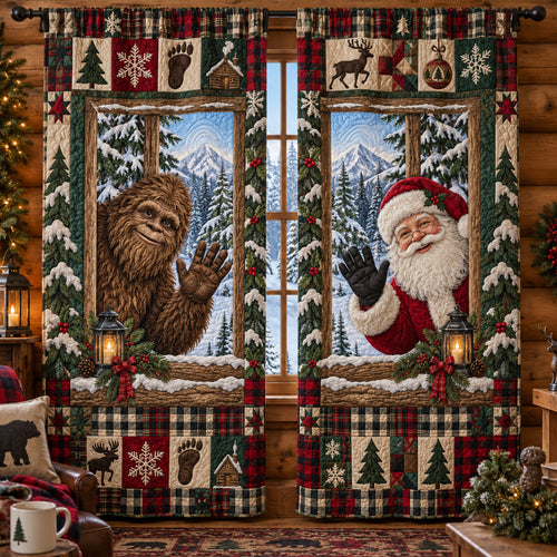 Bigfoot Greetings Quilted Curtains SN0TV745