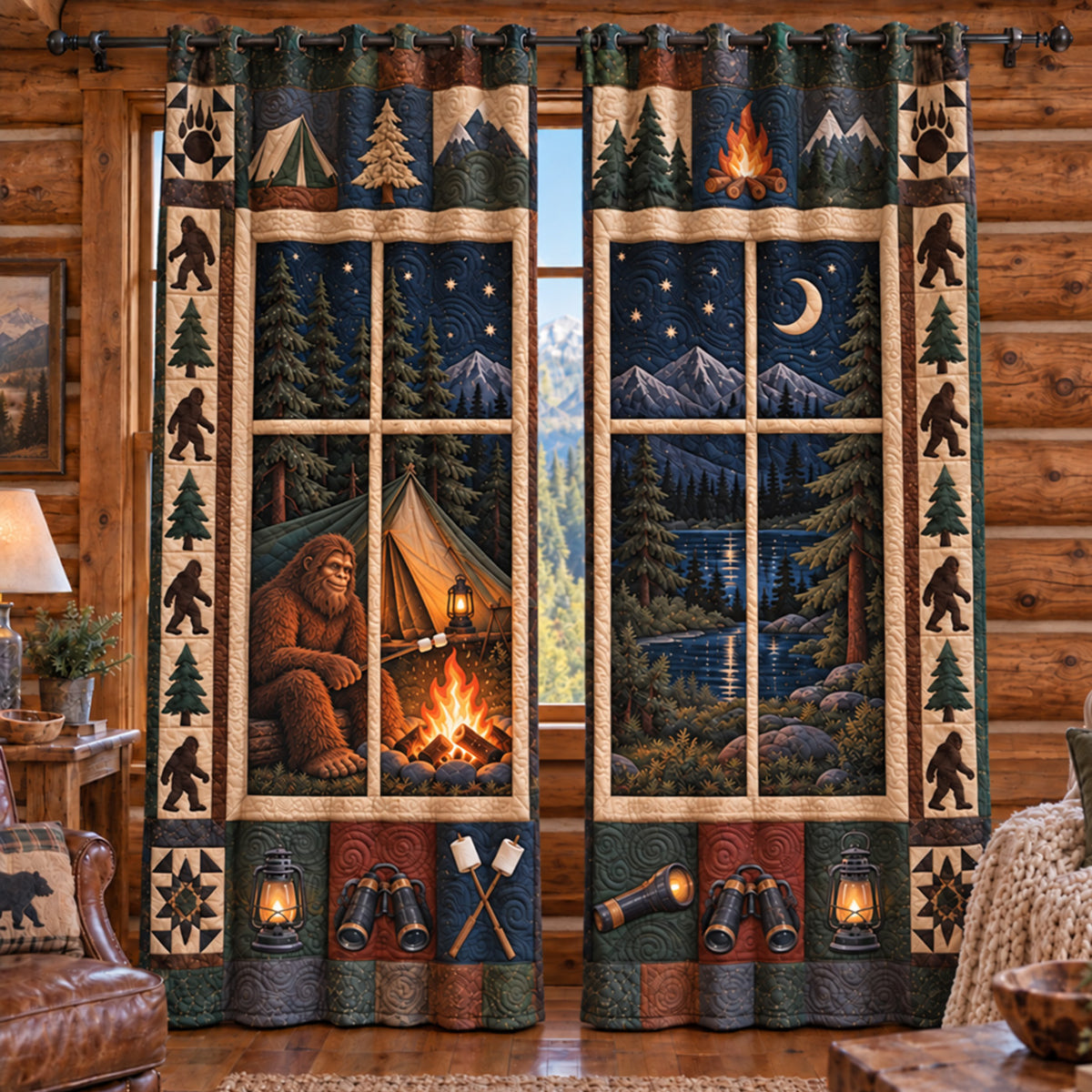 Bigfoot Hideaway Quilted Curtains SN0TV751