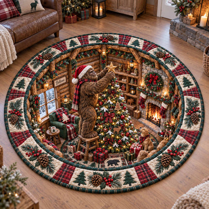 Bigfoot Retreat Quilted Round Mat SN0TD971