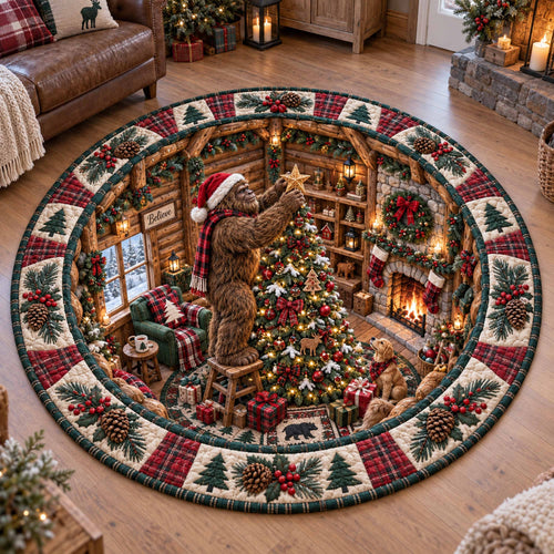 Bigfoot Retreat Quilted Round Mat SN0TD971