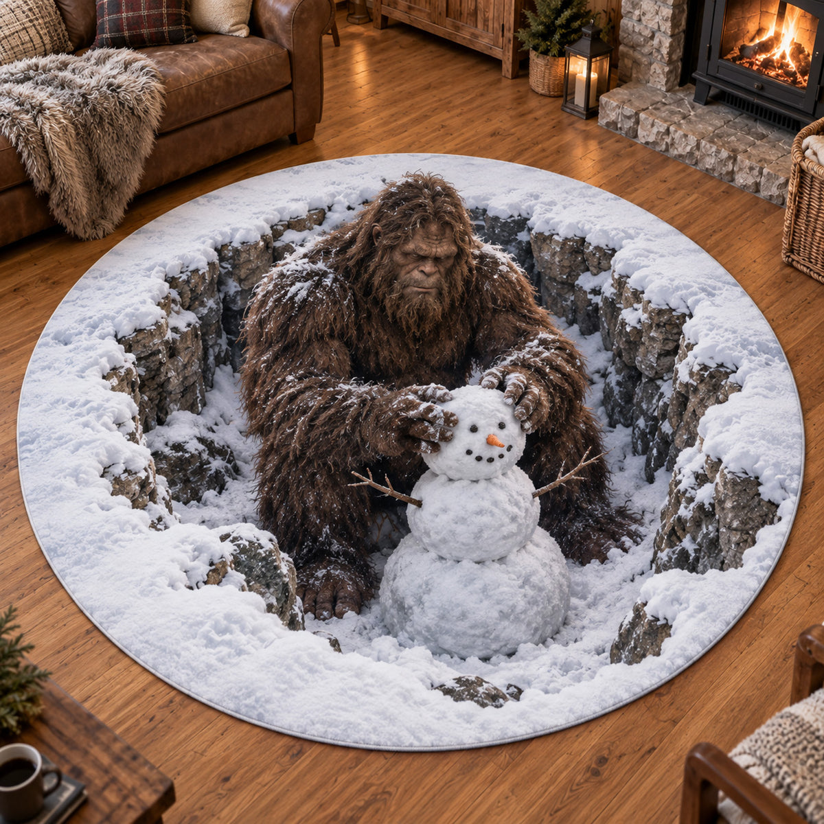 Bigfoot Snowplay Round Carpet SN0TV621