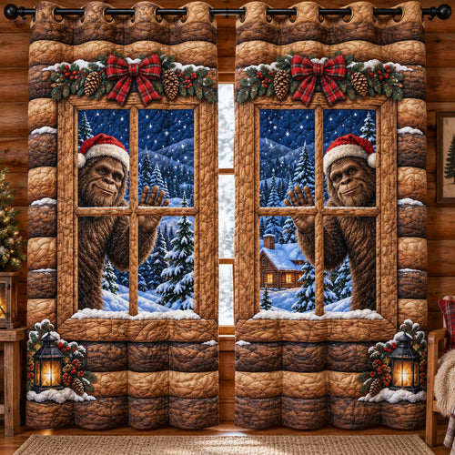 Bigfoot Visitors Quilted Curtains SN0TV746