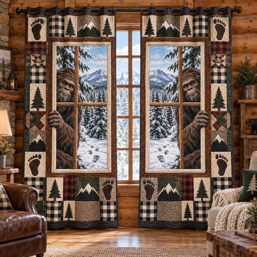 Bigfoot Watchers Quilted Curtains SN0TV749