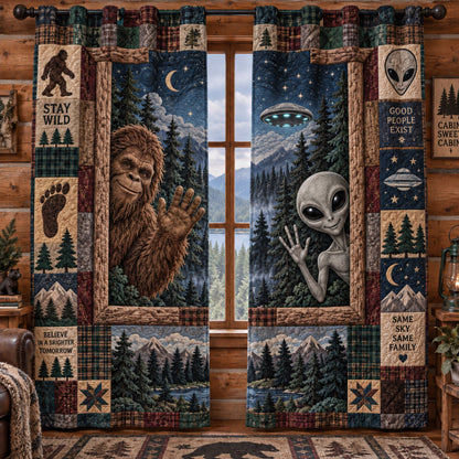 Bigfoot Wilderness Quilted Curtains SN0TV748