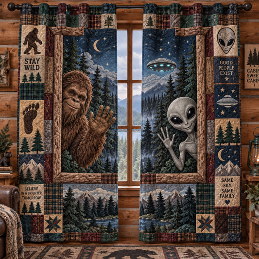Bigfoot Wilderness Quilted Curtains SN0TV748