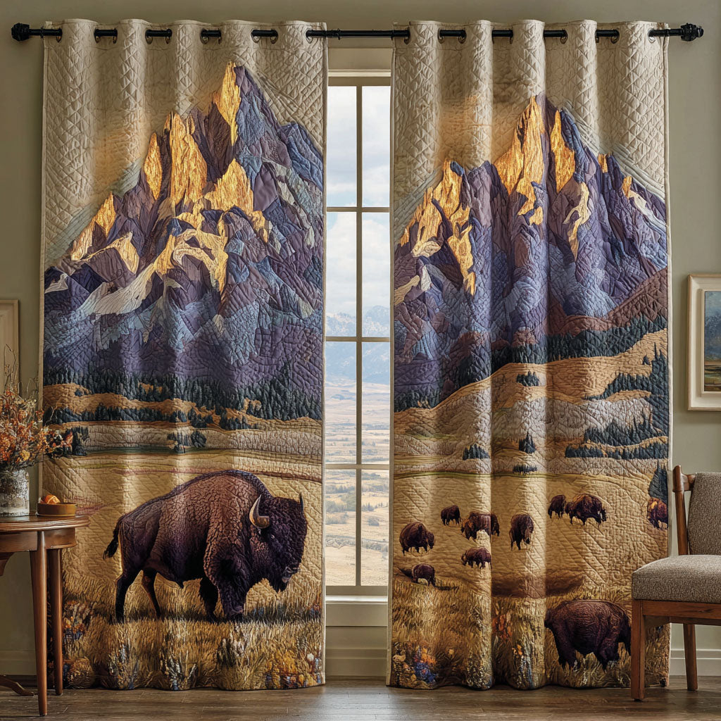 Bison Bloom Quilted Curtains NCU0KD021