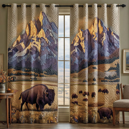 Bison Bloom Quilted Curtains NCU0KD021