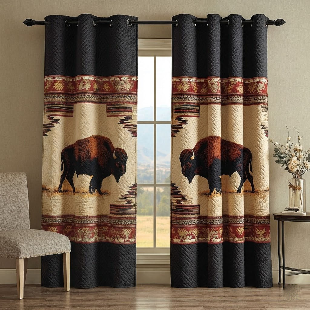 Bison Garden Quilted Curtains NCU0KD025