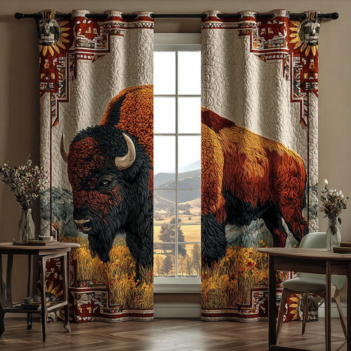 Bison Harmony Quilted Curtains NCU0KD024