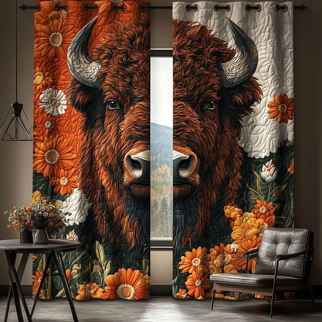 Bison Meadow Quilted Curtains NCU0KD023