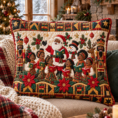 Black Santa Christmas Legacy Quilted Pillow Case SN0PT1286