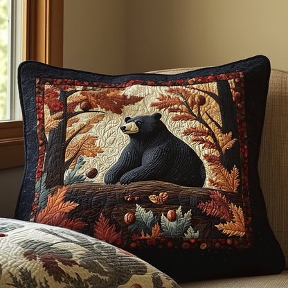 Black Bear Autumn Vintage Charm Quilted Bedding Pillow Case NCU0DV6346