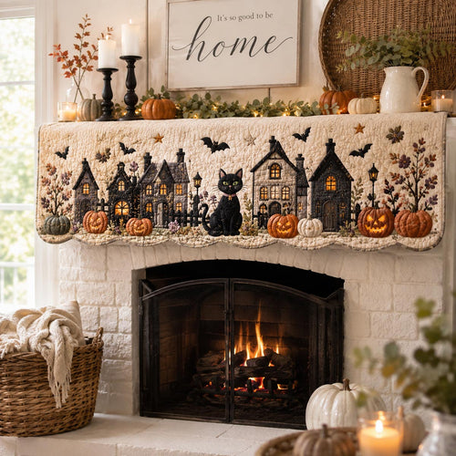 Black Cat Hollow Quilted Mantle Scarf SN0DV277