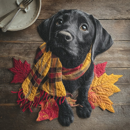 Black Labrador Custom Shape Quilted Placemat NCU0LV123