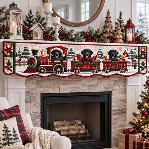 Black Labrador Express Quilted Mantel Scarf SN0HH0758