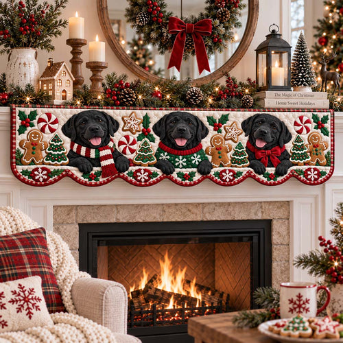 Black Labrador Magic Quilted Mantel Scarf SN0HH0761