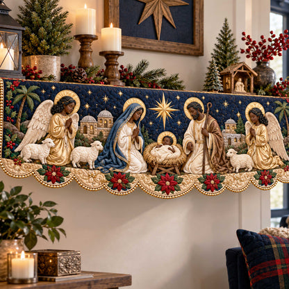 Black Nativity Faith Quilted Mantel Scarf SN0TD727