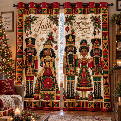 Black Nutcracker Christmas Royalty Quilted Curtains SN0PT1247