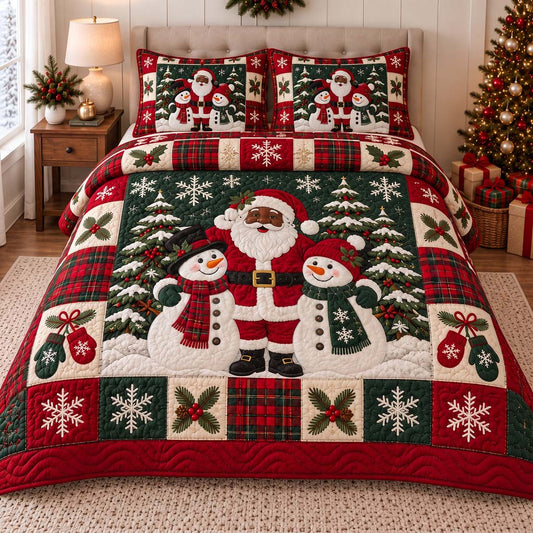 Black Santa Aurora 3-Piece Quilted Bedding Set SN0HH0582