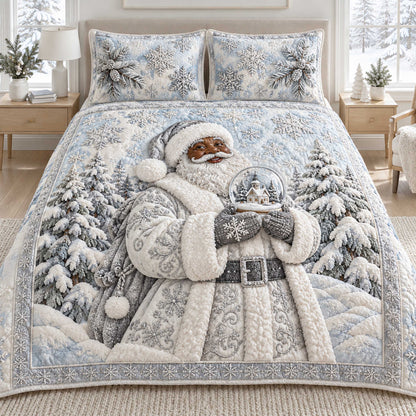 Black Santa Magic 3-Piece Quilted Bedding Set SN0TD733