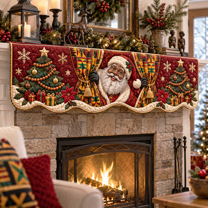 Black Santa Magic Quilted Mantel Scarf SN0TD573