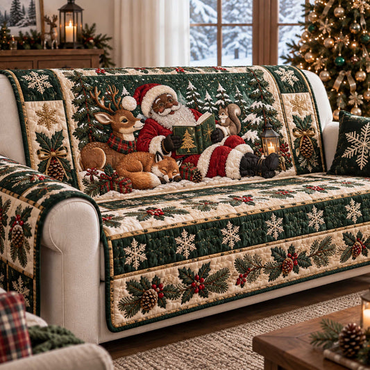 Black Santa Magic Quilted Sofa Cover SN0TD709
