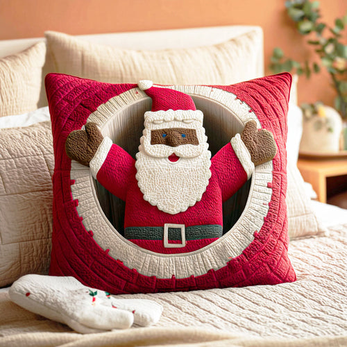 Black Santa Quilted Pillow Case NCU0TD505