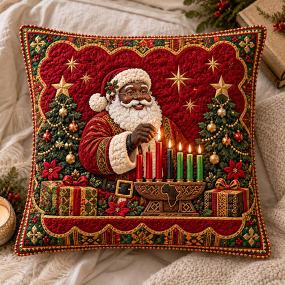 Black Santa Quilted Pillow Case SN0TD569