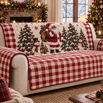 Black Santa Quilted Sofa Cover SN0TD706