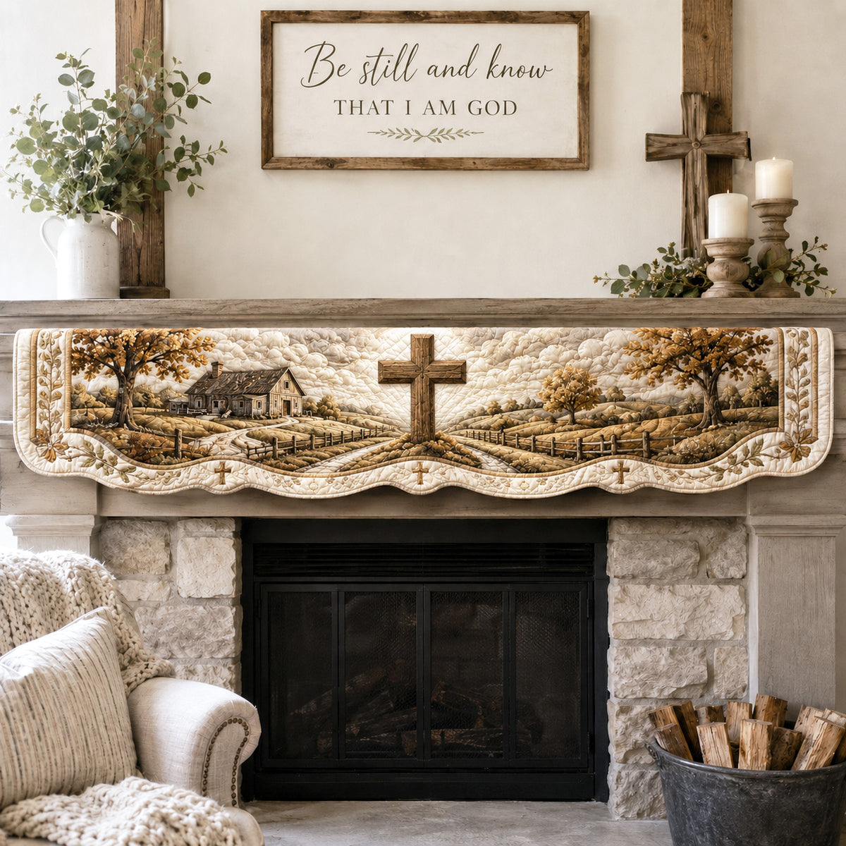 Blessed Journey Quilted Mantel Scarf SN0TV245