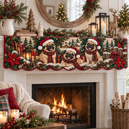 Blizzard Pug Quilted Mantel Scarf SN0HH0669