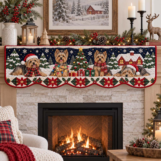 Blizzard Yorkie Quilted Mantel Scarf SN0HH0657
