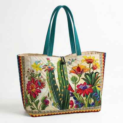 Blooming Cactus Quilted Classic Tote Bag SN0NT038