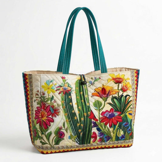Blooming Cactus Quilted Classic Tote Bag SN0NT038