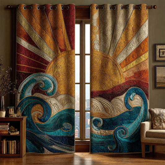 Blooming Hillscape Quilted Curtains NCU0DH655