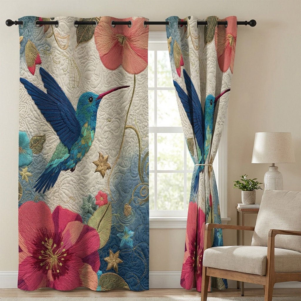 Blooming Hummingbird Quilted Curtains NCU0TN266