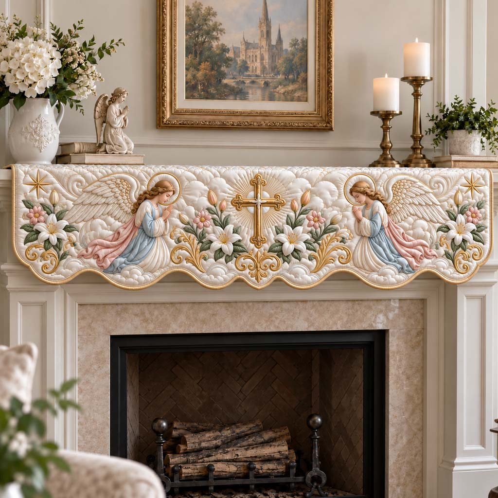 Blossom Angels Quilted Mantel Scarf SN0HH0938