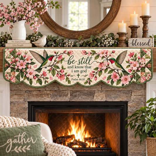 Blossom Hummingbird Quilted Mantel Scarf SN0HH0638
