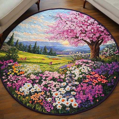 Blossom Meadow Quilted Round Mat NCU0VL1350